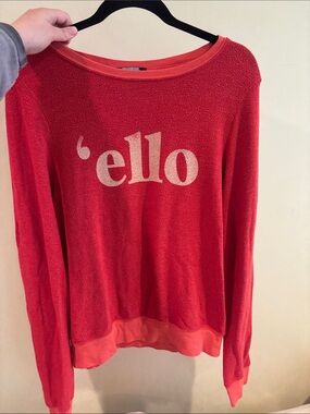 Wildfox Red 'ello Pullover Sweater
